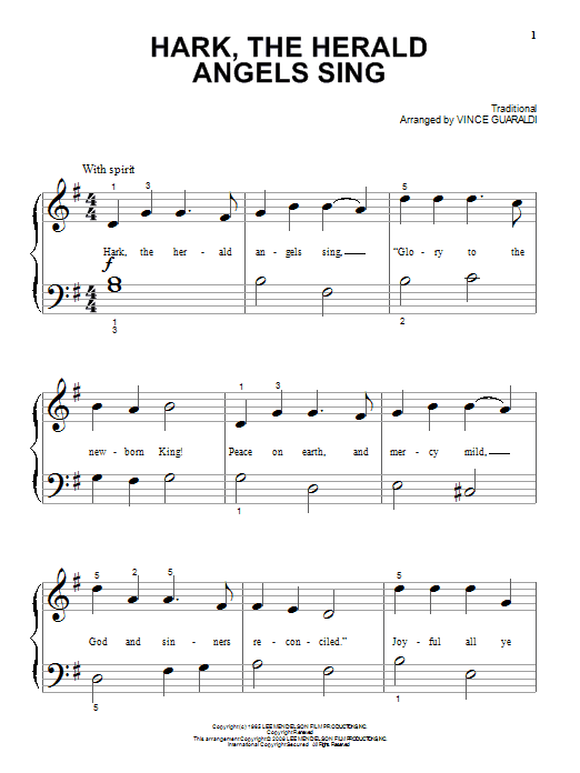 Hark! The Herald Angels Sing (Big Note Piano) von Vince Guaraldi