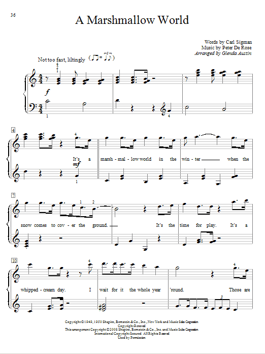 A Marshmallow World (Educational Piano) von Bing Crosby