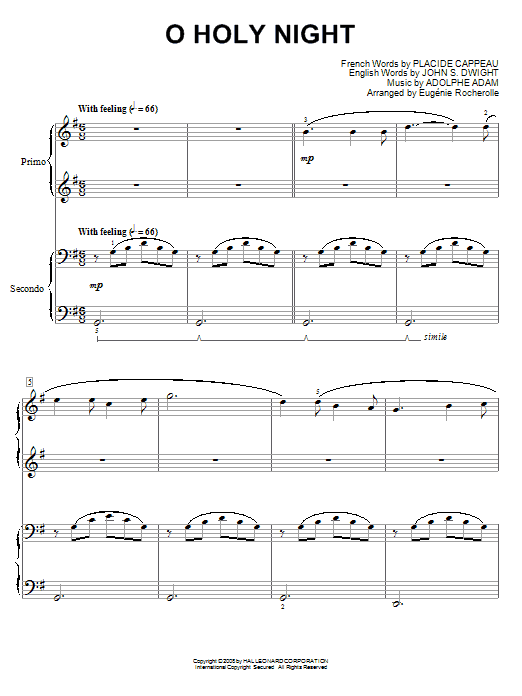 O Holy Night (Piano Duet) von Adolphe Adam