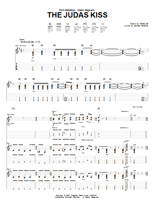 The Judas Kiss (Guitar Tab) von Metallica
