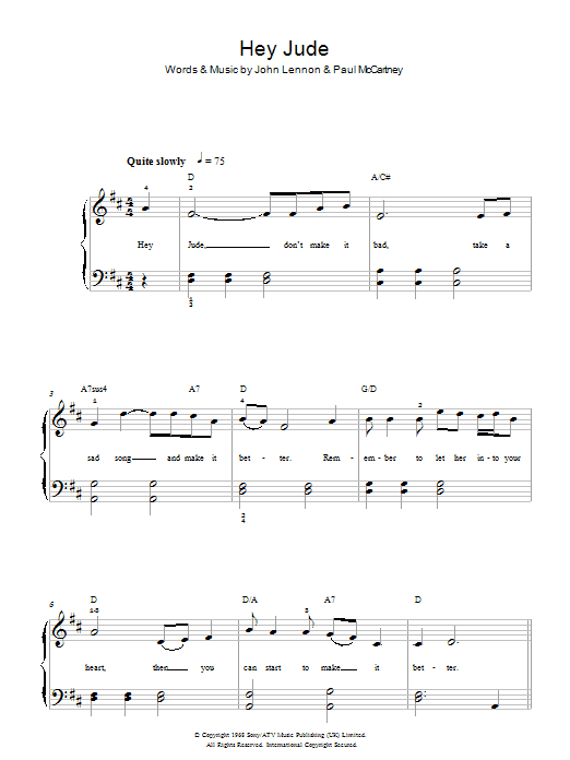 Hey Jude (Easy Piano) von The Beatles