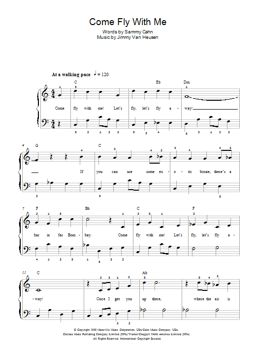 Come Fly With Me (Easy Piano) von Frank Sinatra