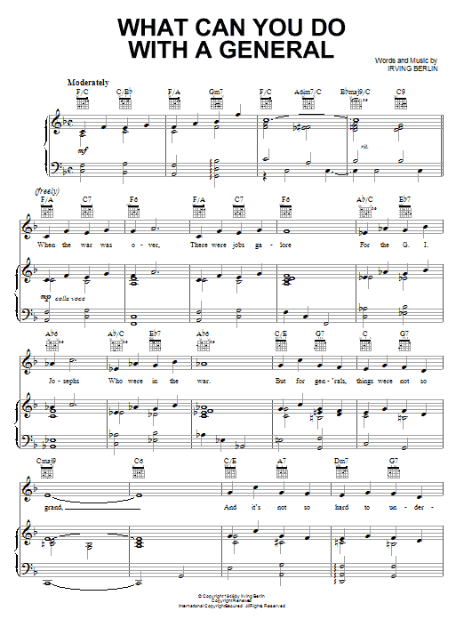 What Can You Do With A General (Piano, Vocal & Guitar Chords (Right-Hand Melody)) von Irving Berlin