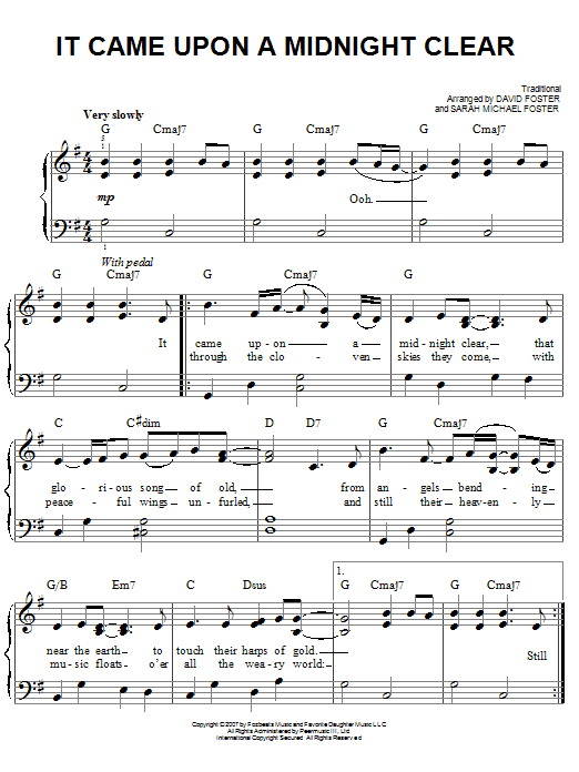 It Came Upon A Midnight Clear (Easy Piano) von Josh Groban