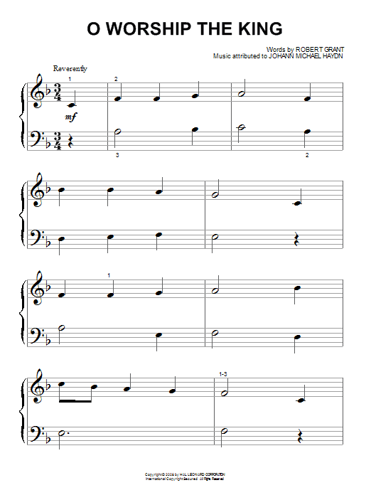 O Worship The King (Big Note Piano) von Robert Grant