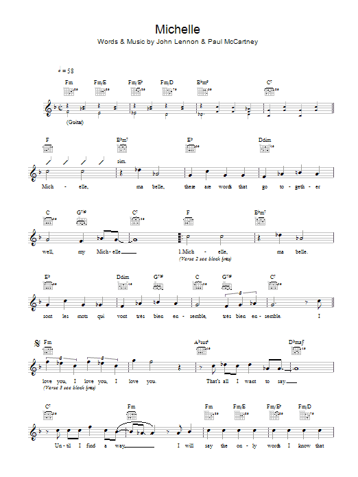 Michelle (Lead Sheet / Fake Book) von The Beatles