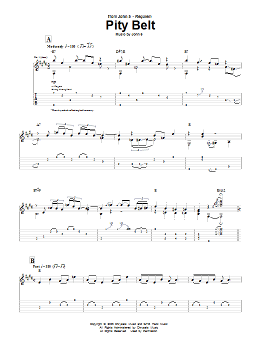 Pity Belt (Guitar Tab) von John 5