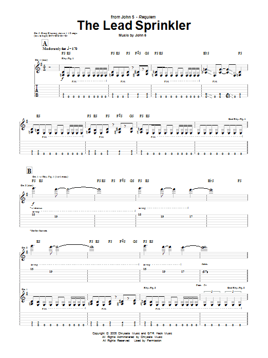 The Lead Sprinkler (Guitar Tab) von John 5