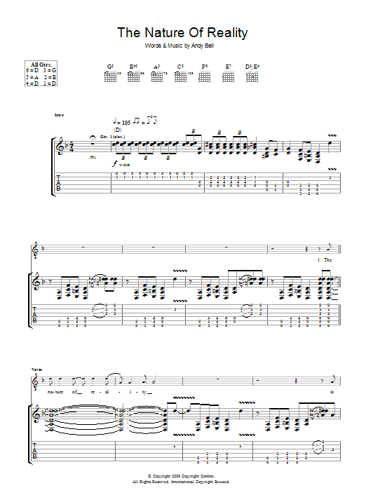 The Nature Of Reality (Guitar Tab) von Oasis