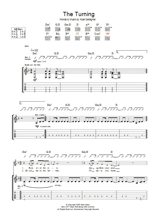 The Turning (Guitar Tab) von Oasis