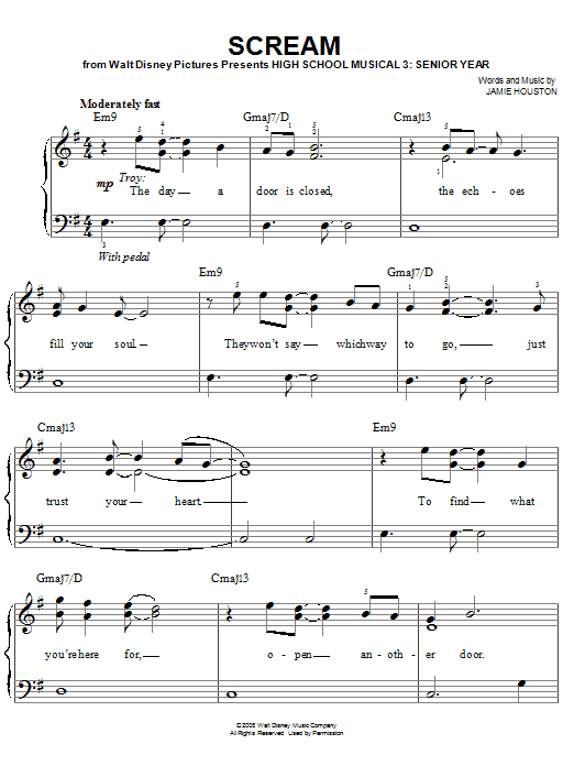 Scream (Easy Piano) von High School Musical 3