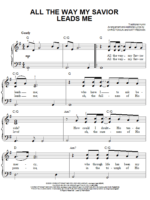 All The Way My Savior Leads Me (Easy Piano) von Chris Tomlin