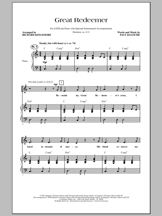 Great Redeemer (SATB Choir) von Richard Kingsmore