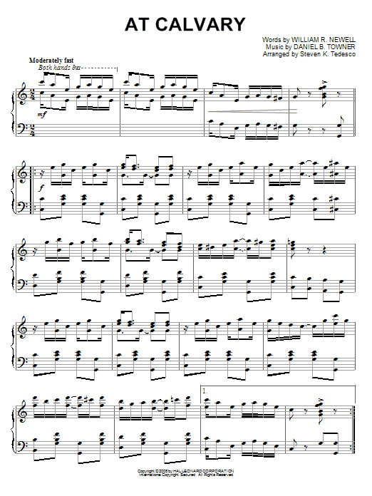 At Calvary [Ragtime version] (Piano Solo) von Steven Tedesco