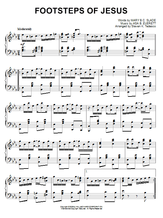 Footsteps Of Jesus [Ragtime version] (Piano Solo) von Steven Tedesco