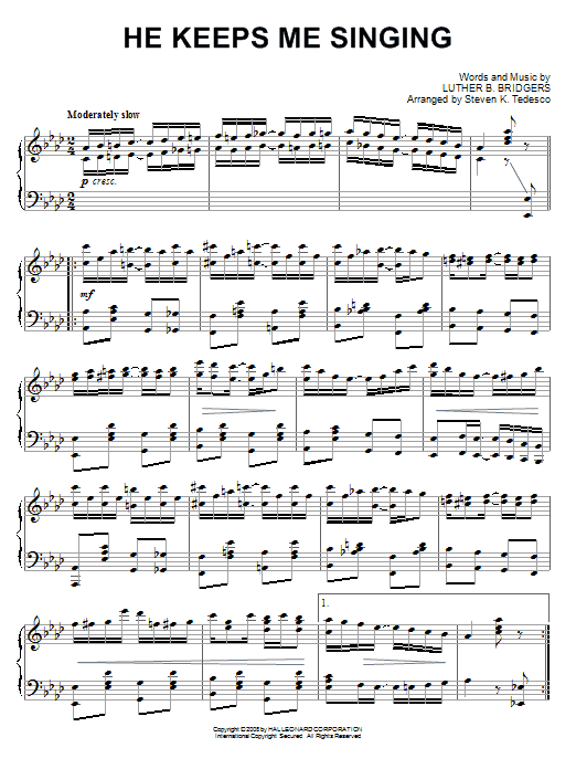 He Keeps Me Singing [Ragtime version] (Piano Solo) von Steven Tedesco