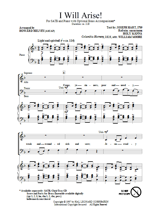 I Will Arise! (SATB Choir) von Howard Helvey