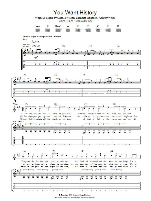 You Want History (Guitar Tab) von Kaiser Chiefs