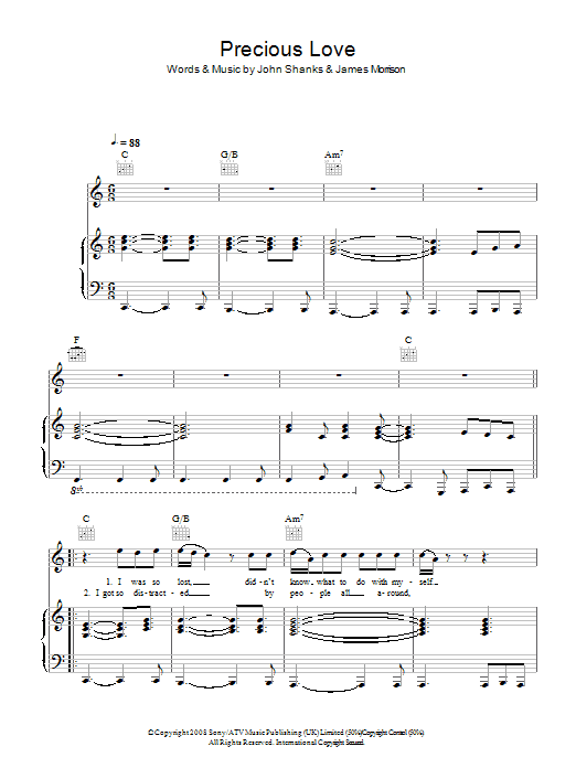 Precious Love (Piano, Vocal & Guitar Chords) von James Morrison