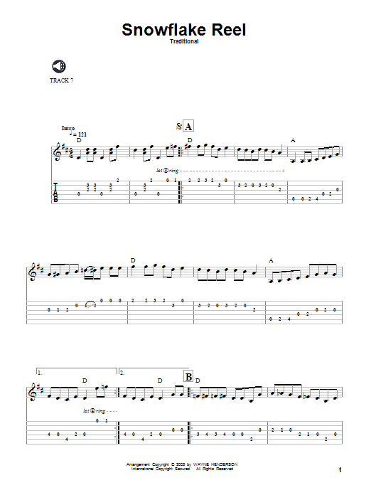 Snowflake Reel (Solo Guitar) von Traditional