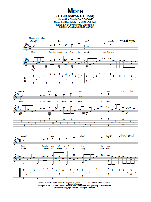 More (Ti Guardero Nel Cuore) (Solo Guitar) von Marcello Ciorciolini