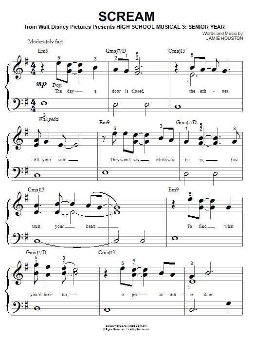 Scream (Big Note Piano) von High School Musical 3
