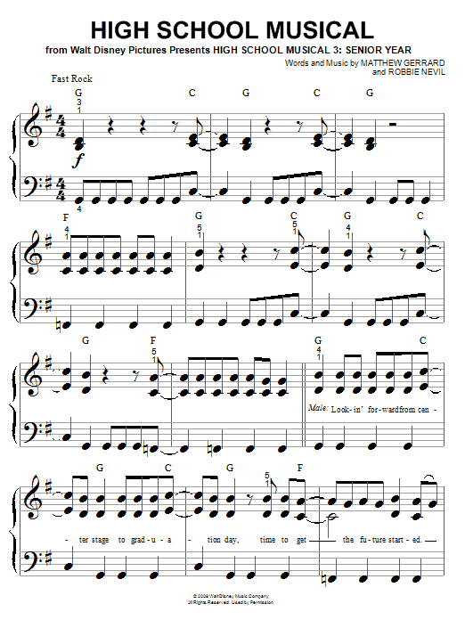 High School Musical (Big Note Piano) von High School Musical 3
