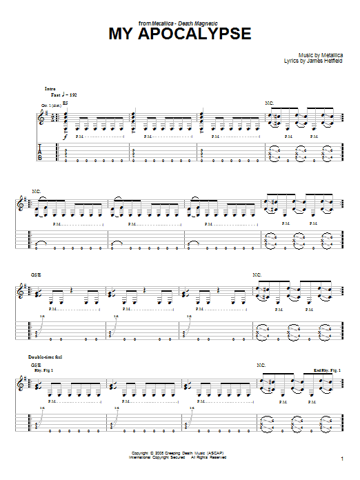 My Apocalypse (Easy Guitar Tab) von Metallica