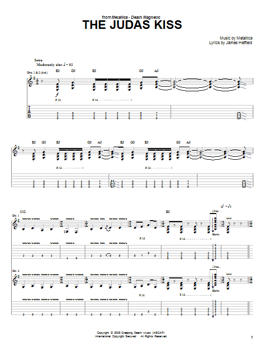 The Judas Kiss (Easy Guitar Tab) von Metallica