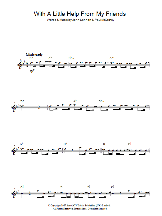 With A Little Help From My Friends (Lead Sheet / Fake Book) von The Beatles