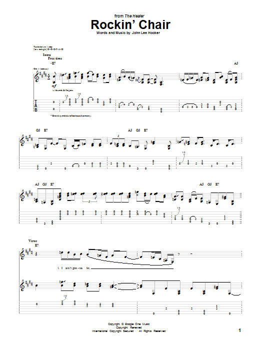 Rockin' Chair (Guitar Tab) von John Lee Hooker