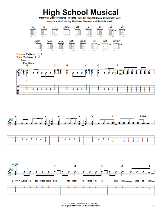 High School Musical (Easy Guitar Tab) von High School Musical 3