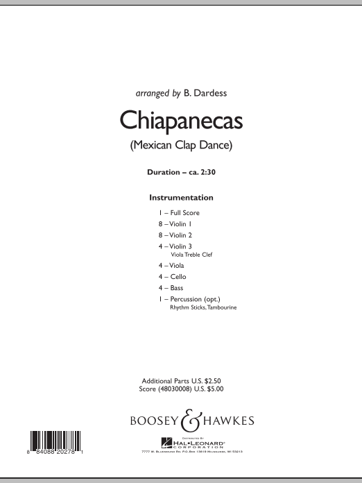 Chiapanecas (Mexican Clap Dance) - Conductor Score (Full Score) (Orchestra) von B. Dardess