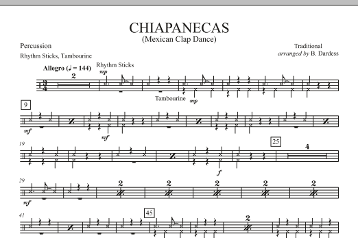 Chiapanecas (Mexican Clap Dance) - Percussion (Orchestra) von B. Dardess