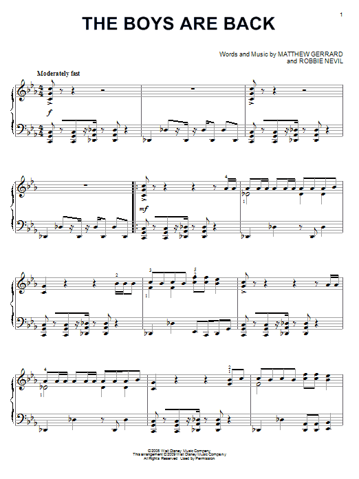 The Boys Are Back (Piano Solo) von High School Musical 3