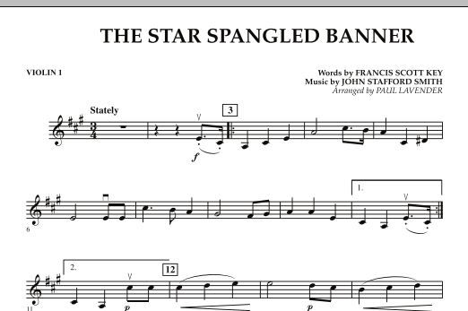 Star Spangled Banner - Violin 1 (Orchestra) von Paul Lavender
