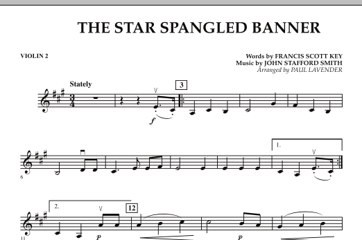 Star Spangled Banner - Violin 2 (Orchestra) von Paul Lavender