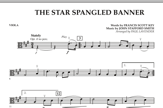 Star Spangled Banner - Viola (Orchestra) von Paul Lavender
