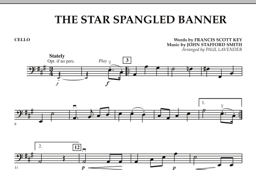 Star Spangled Banner - Cello (Orchestra) von Paul Lavender