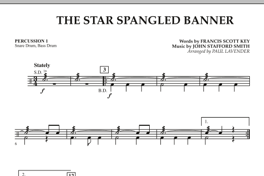 Star Spangled Banner - Percussion 1 (Orchestra) von Paul Lavender