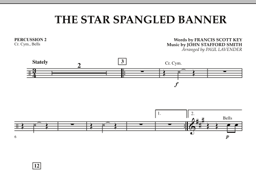 Star Spangled Banner - Percussion 2 (Orchestra) von Paul Lavender