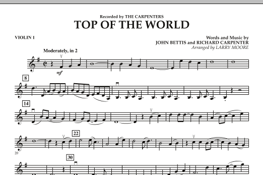 Top of the World - Violin 1 (Orchestra) von Larry Moore