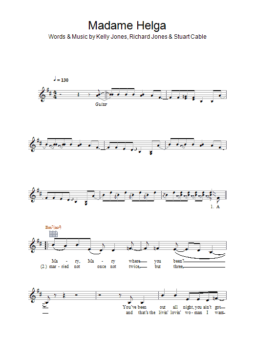 Madame Helga (Lead Sheet / Fake Book) von Stereophonics