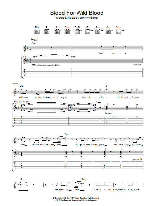 Blood For Wild Blood (Guitar Tab) von Razorlight