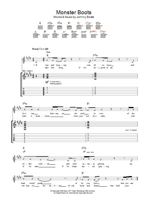 Monster Boots (Guitar Tab) von Razorlight