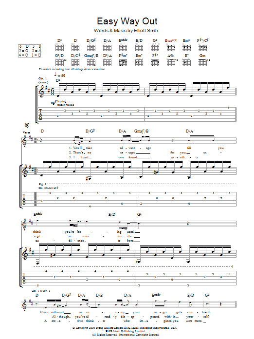 Easy Way Out (Guitar Tab) von Elliott Smith