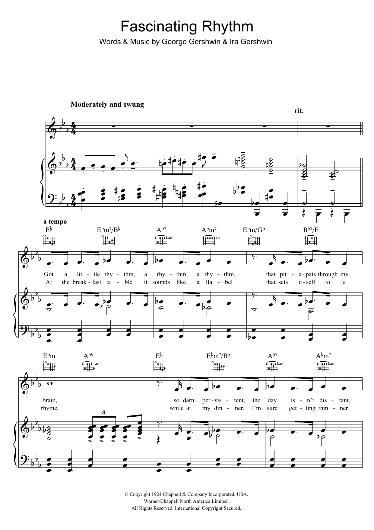 Fascinating Rhythm (Piano, Vocal & Guitar Chords) von George Gershwin