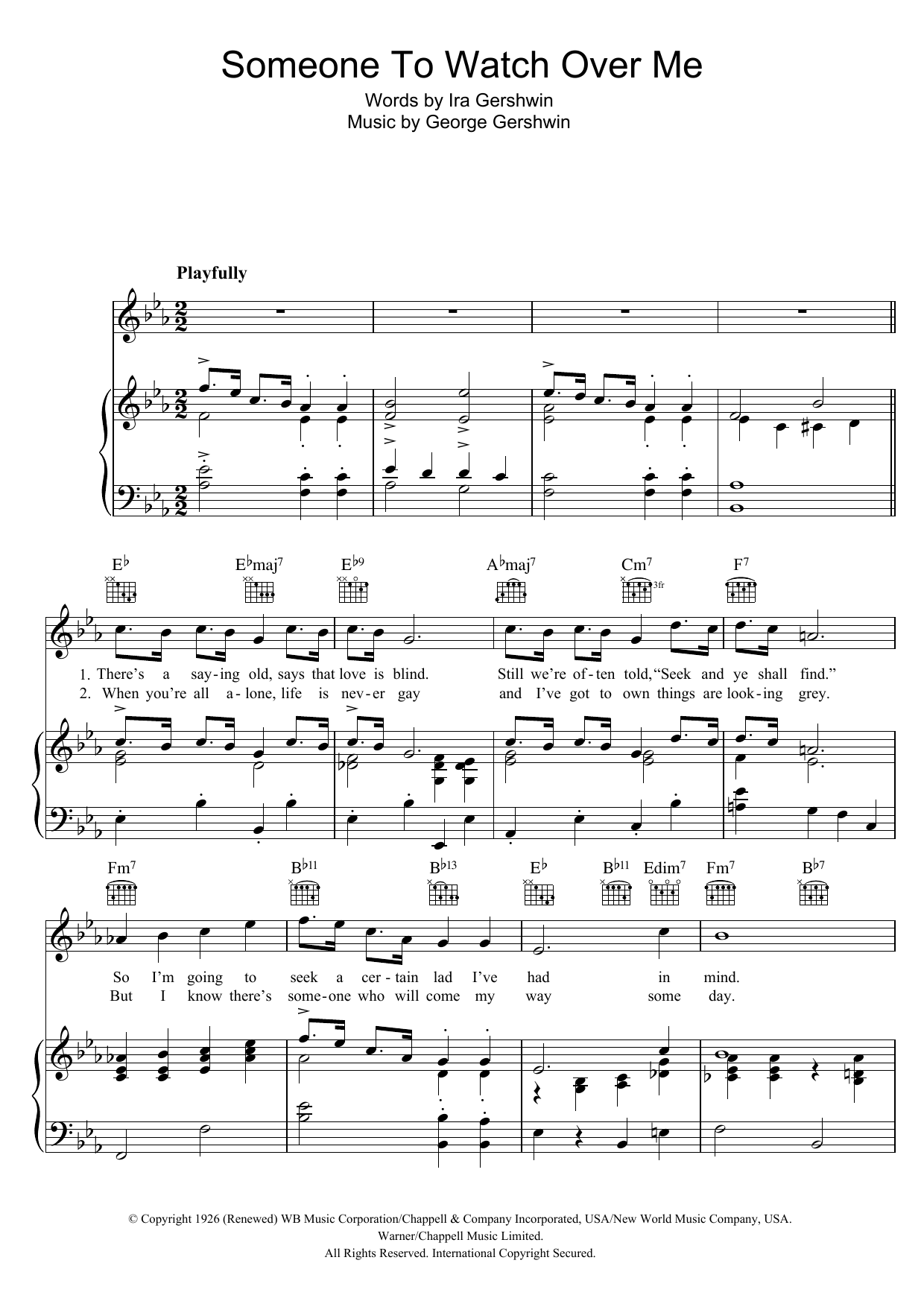 Someone To Watch Over Me (from Oh, Kay!) (Piano, Vocal & Guitar Chords (Right-Hand Melody)) von George Gershwin