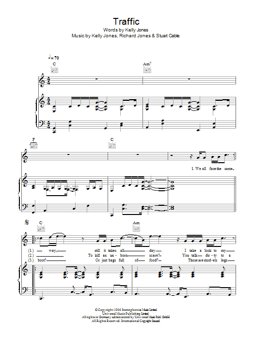 Traffic (Piano, Vocal & Guitar Chords) von Stereophonics