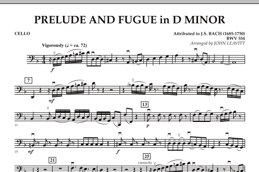 Prelude and Fugue in D Minor - Cello (Orchestra) von John Leavitt